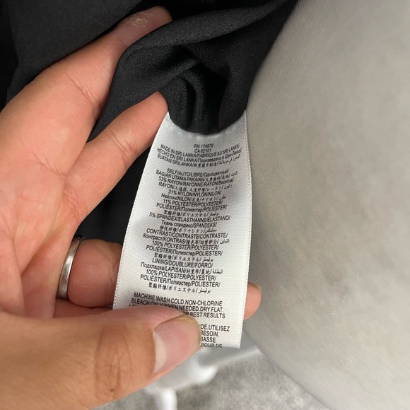 Bcbg generation Black Tuxedo Wrinkle Free Blazer in White Striped Ruffle Trim S - Picture 8 of 10